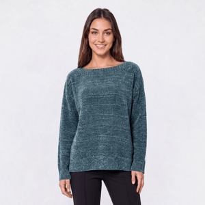 Petite Napa Valley Long Sleeve Solid Ribbed Boat Neck Sweater alternate view