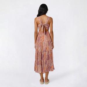 Juniors Angie Wide Strap Emma Tie Front Midi Dress alternate view