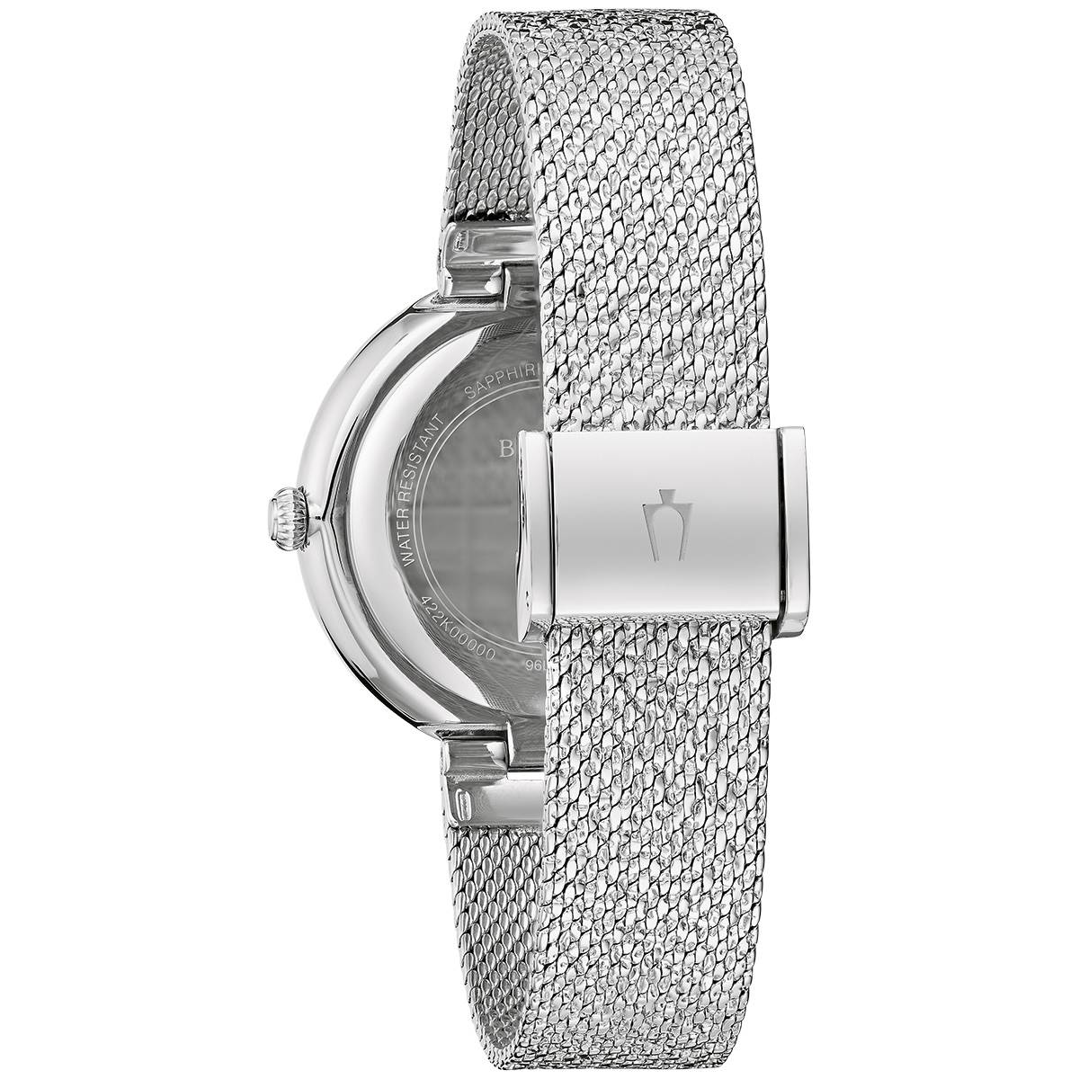 Womens Bulova Crystal Silver-Tone Bracelet Watch - 96L329