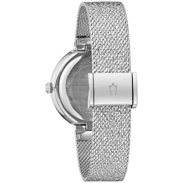 Womens Bulova Crystal Silver-Tone Bracelet Watch - 96L329 alternate view