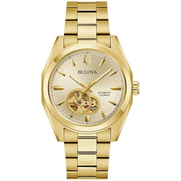 Mens Bulova Surveyor Gold-Tone Bracelet Watch - 97A182