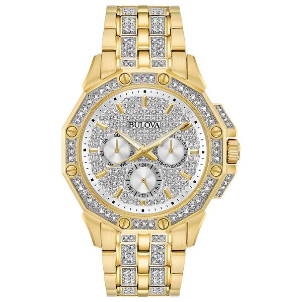 Mens Bulova Octava Silver White Dial Bracelet Watch - 98C126