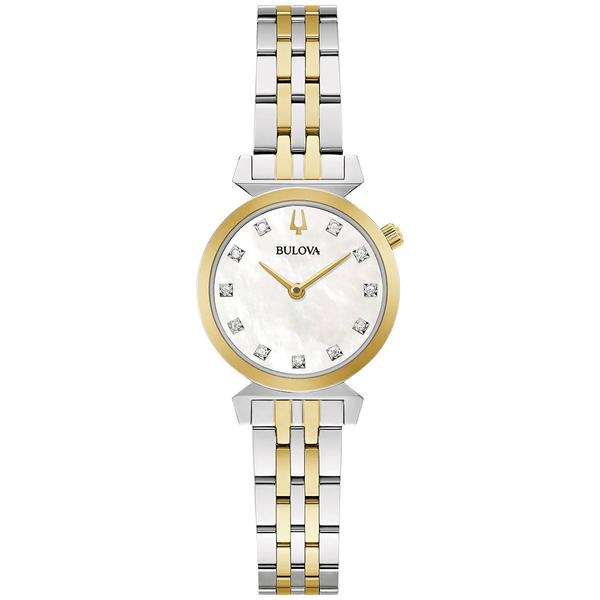 Womens Bulova Regatta White Dial Two-Tone Bracelet Watch - 98P202