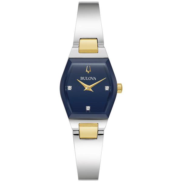 Bulova Gemini Silver-Tone Bangle Watch - 98P218