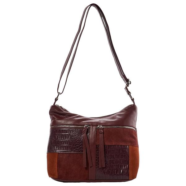 Great American Leatherworks Paneled Collage Hobo Crossbody alternate view