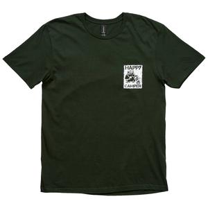 Mens Happy Camper Short Sleeve Tee - Forest Green
