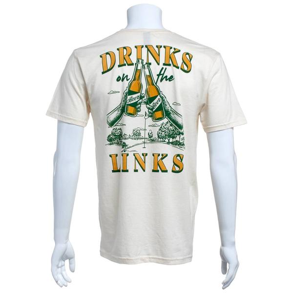 Mens Drinks on the Links Short Sleeve Tee - Natural alternate view