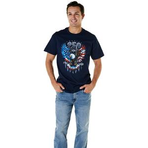 Mens Home of the Brave America 250 Wings of Freedom Graphic Tee
