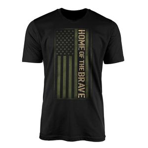 Mens Brave Military Flag Short Sleeve Graphic Tee