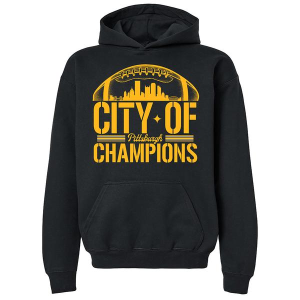 Boys (8-20) Tailgate Pittsburgh Football Champions Hoodie