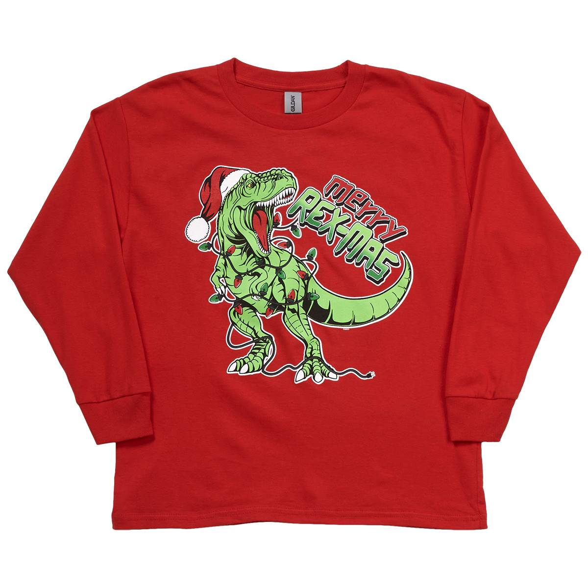 Boys (8-20) Merry Rexmas Long Sleeve Christmas Tee