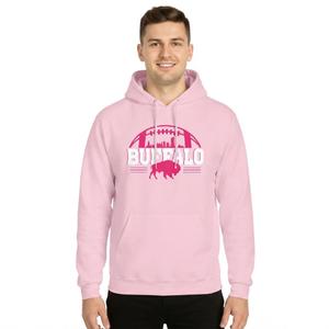Mens Tailgate Buffalo Football Skyline Hoodie - Light Pink