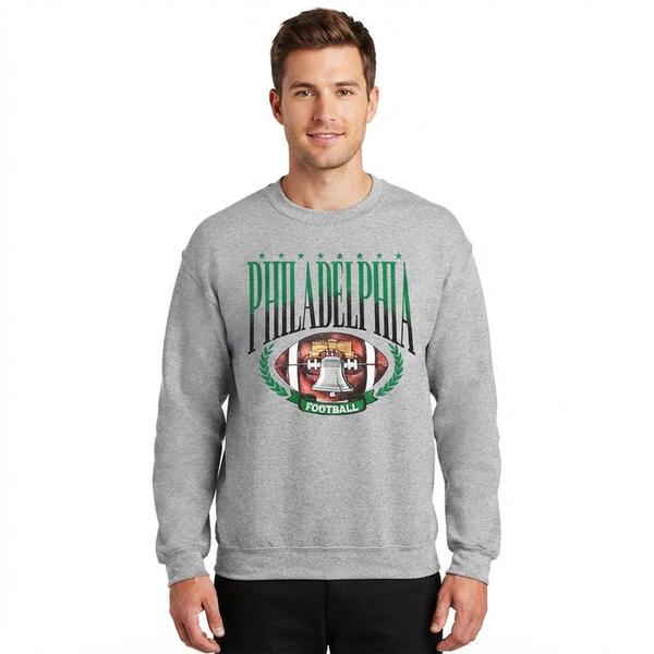 Mens Tailgate Philadelphia Football Bell Birds Crew Sweatshirt