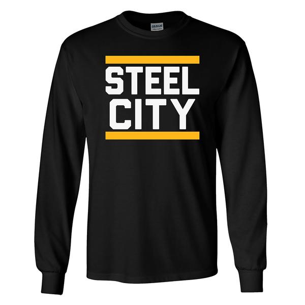 Mens Tailgate Pittsburgh Football Steel City Long Sleeve Tee