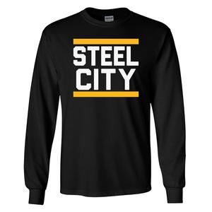 Mens Tailgate Pittsburgh Football Steel City Long Sleeve Tee