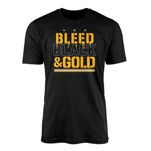 Mens Tailgate Bleed Black & Gold Tee