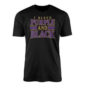 Mens Tailgate Bleed Purple & Black Short Sleeve Tee