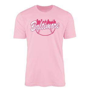 Mens Tailgate Baltimore Baseball City Skyline Short Sleeve Tee