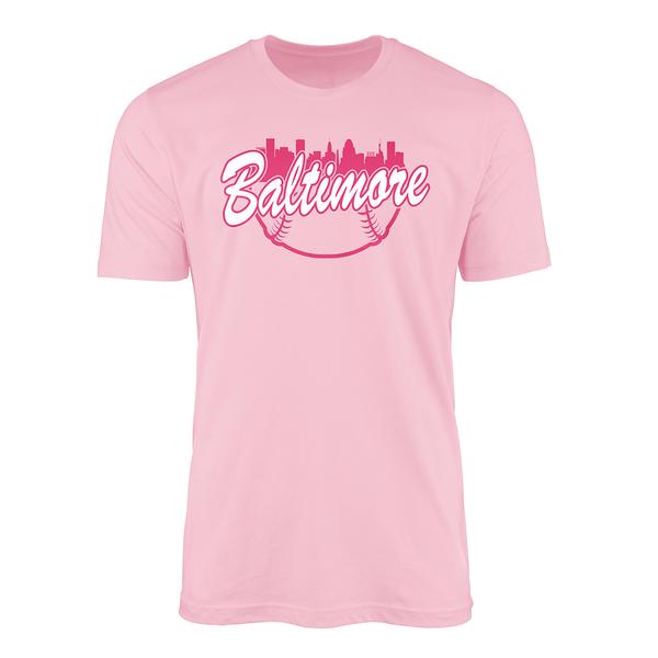 Mens Tailgate Baltimore Baseball City Skyline Short Sleeve Tee