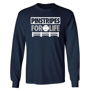 Mens Tailgate New York Baseball Pinstripes Long Sleeve Tee
