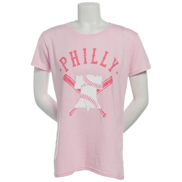 Womens Tailgate Philadelphia Baseball Philly Slugger Tee - Pink