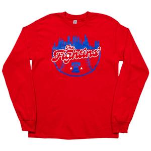 Mens Tailgate Fightins' Skyline Long Sleeve Tee