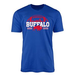 Mens Tailgate Buffalo Football City Skyline Short Sleeve Tee