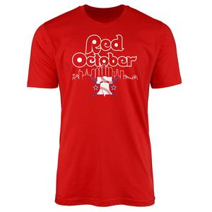 Mens Tailgate Red October Liberty Bell Short Sleeve Tee