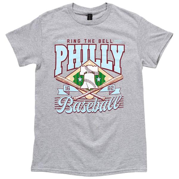 Mens Tailgate Philadelphia Baseball Philly Field Tee - Grey