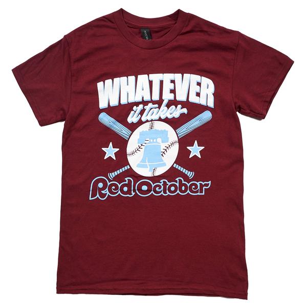 Mens Tailgate Philadelphia Baseball Whatever it Takes Tee-Maroon