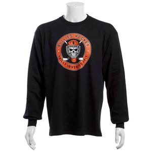 Mens Tailgate Philadelphia Hockey Goalie Skull Long Sleeve Tee alternate view