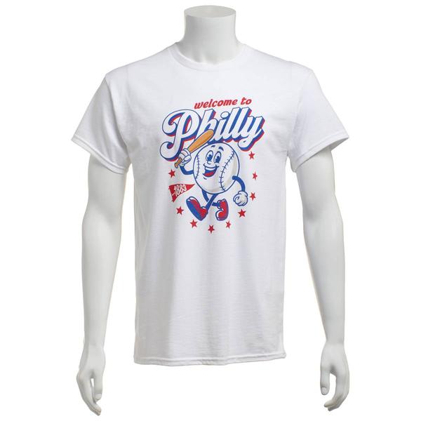 Mens Tailgate Philadelphia Baseball Short Sleeve Tee - White