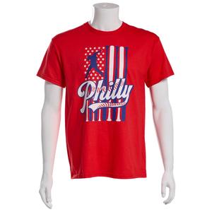 Mens Tailgate Philadelphia Baseball Bat Flag Tee