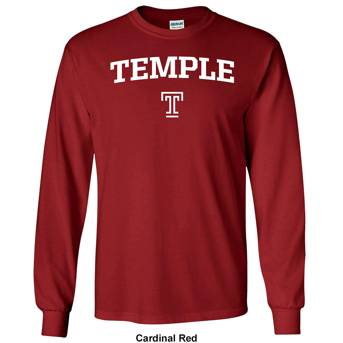 Mens Temple Pride Mascot Long Sleeve Tee