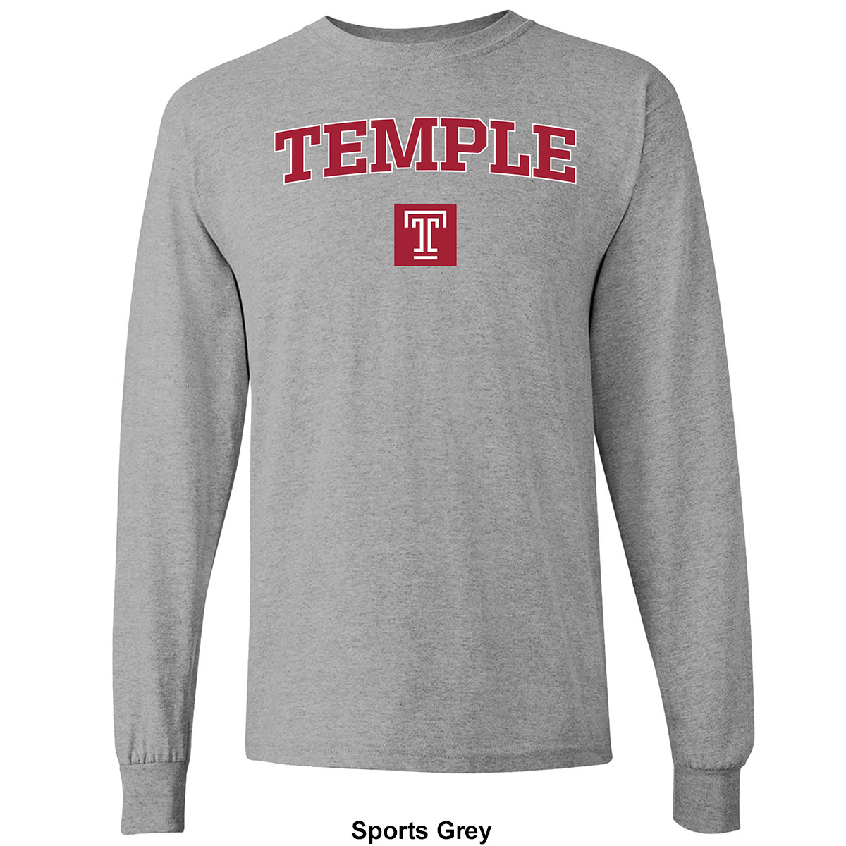 Mens Temple Pride Mascot Long Sleeve Tee