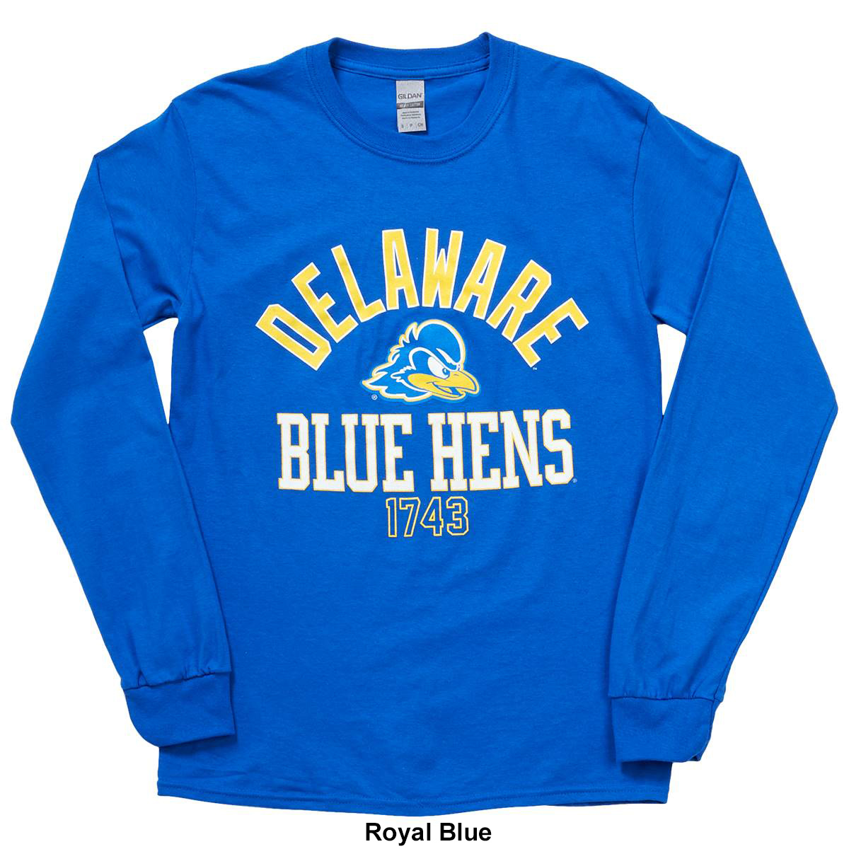 Mens Gildan University Of Delaware Blue Hens Long Sleeve Tee