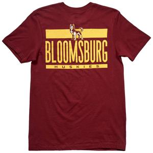 Mens Bloomsburg Front & Back Logo Short Sleeve Tee - Maroon alternate view