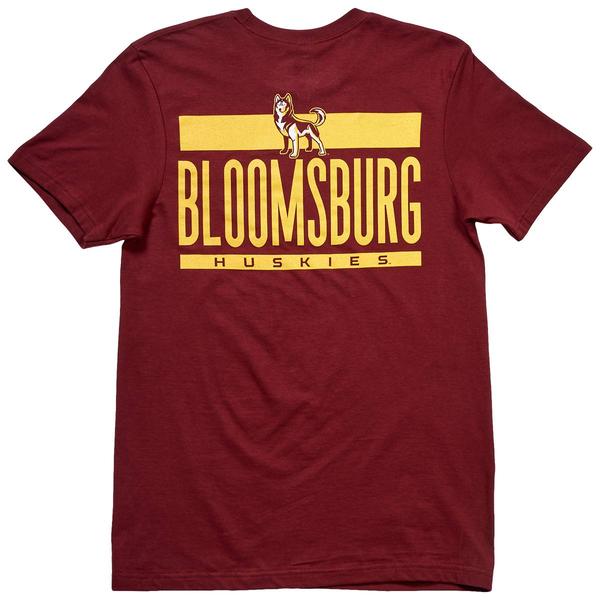 Mens Bloomsburg Front & Back Logo Short Sleeve Tee - Maroon alternate view
