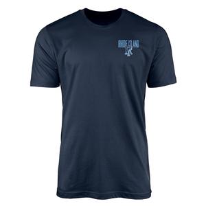 Mens Rhode Island Front and Back Short Sleeve Tee