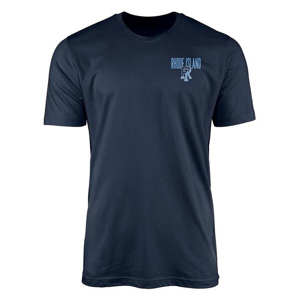 Mens Rhode Island Front and Back Short Sleeve Tee