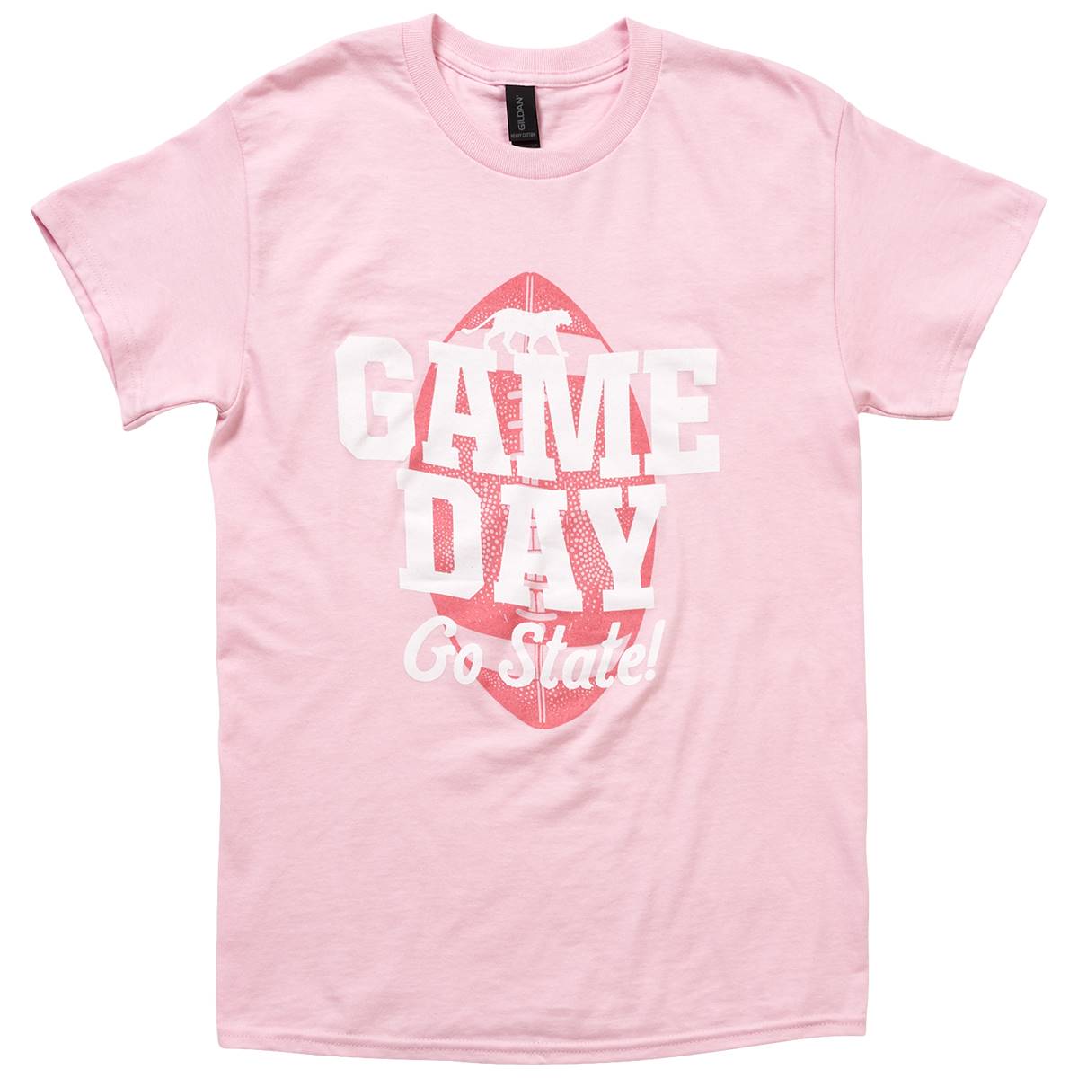 Mens Game Day Go State Short Sleeve Tee - Light Pink