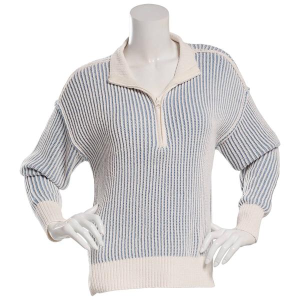 Juniors No Comment Matte Chenille Plaited Ribbed Quarter Zip