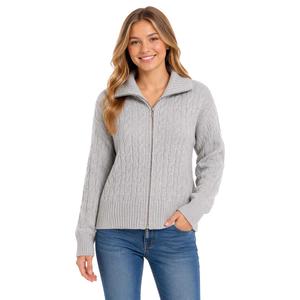 Juniors No Comment Double Zip Polo Collar Cable Jacket alternate view