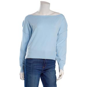 Juniors No Comment Boat Neck Dolman Pullover Sweater alternate view