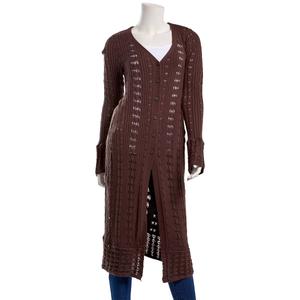 Juniors No Comment Pointelle Bell Sleeve Duster Cardigan