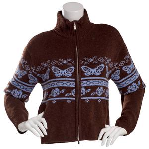 Juniors No Comment Mossy Jacquard Mockneck Zip Front Cardigan
