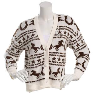 Juniors No Comment Mossy Western Button Front Cardigan - Gardenia