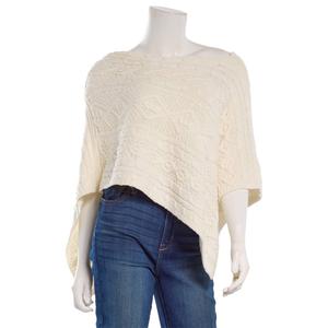 Juniors No Comment Cable Poncho Sweater alternate view