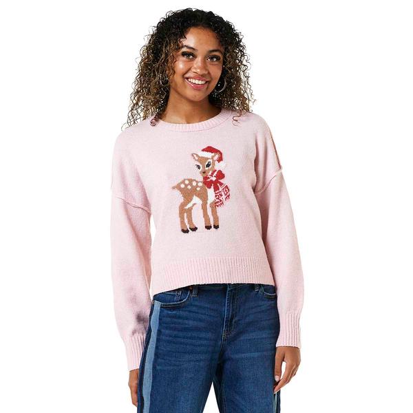 Juniors No Comment Christmas Deer Sweater With Socks