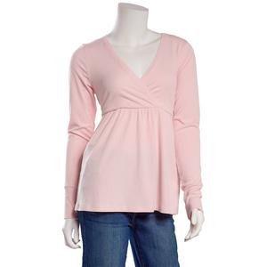 Juniors No Comment Ribbed Surplice Babydoll Top w/ Tie Back-Lilac